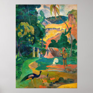 Paul Gauguin - Liggande med Peacocks / Matamoe Poster