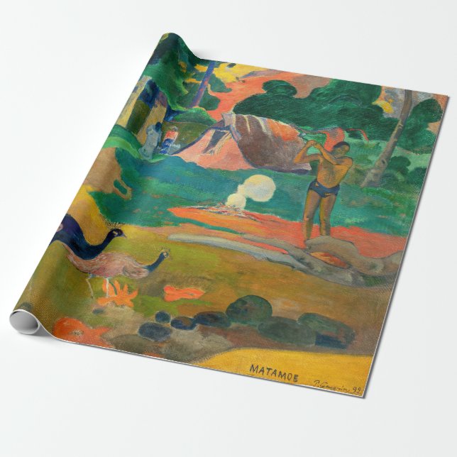 Paul Gauguin - Liggande med Peacocks / Matamoe Presentpapper (Utrullad)