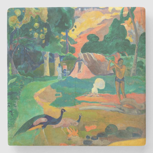 Paul Gauguin - Liggande med Peacocks / Matamoe Stenunderlägg (Framsidan)