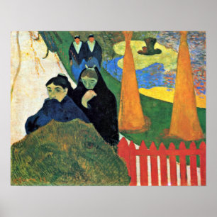 Paul Gauguin - Maid går igenom trädgården Poster