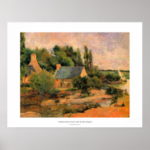 Paul Gauguin målar Washerwomen på Pont-Aven art Poster