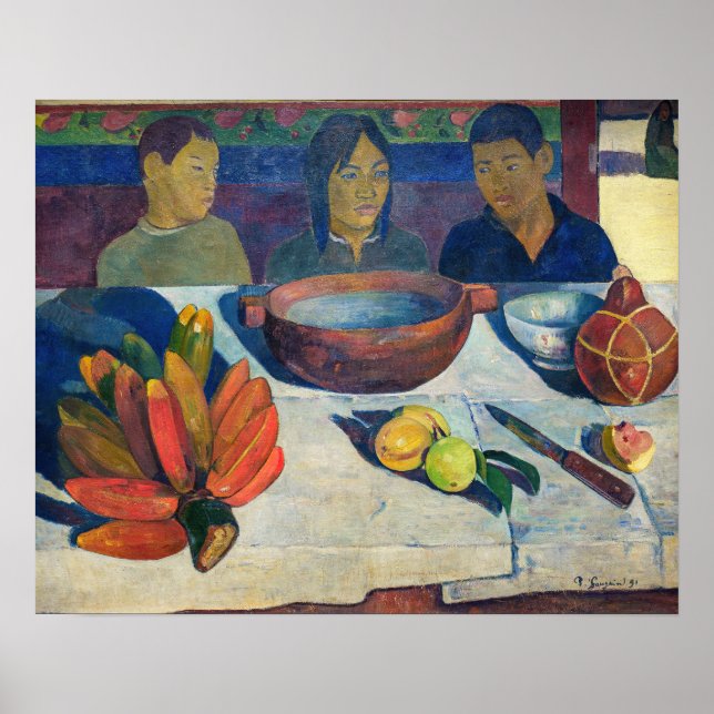 Paul Gauguin - Måltiden / Bananer Poster (Framsidan)