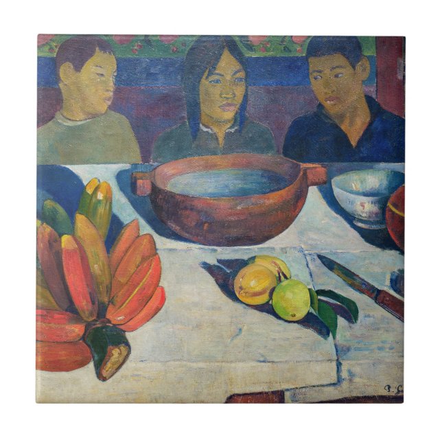 Paul Gauguin - Måltiden / Bananerna Kakelplatta (Framsidan)