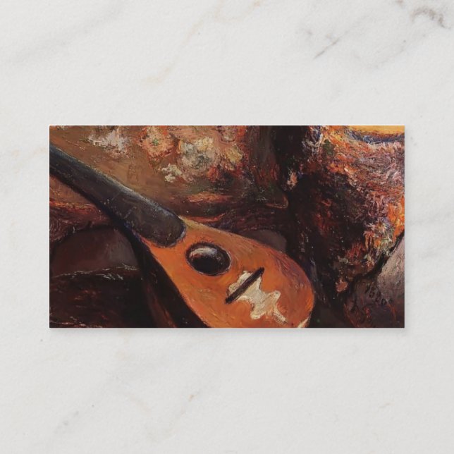 Paul Gauguin- Mandolin på en stol Visitkort (Baksida)