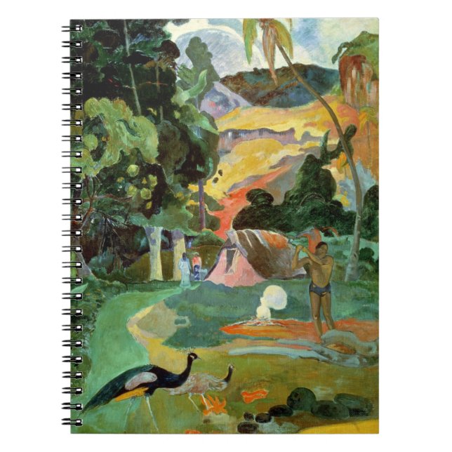 Paul Gauguin| Matamoe eller, Liggande med Peacocks Anteckningsbok Med Spiral (Framsidan)