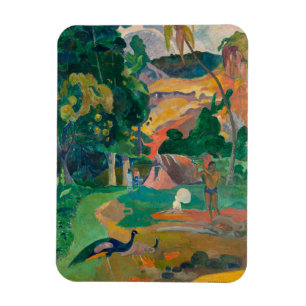 Paul Gauguin Matamoe Landscape med Peacocks Magnet