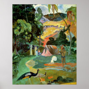 Paul Gauguin   Matemoe eller, Liggande med Peacock Poster