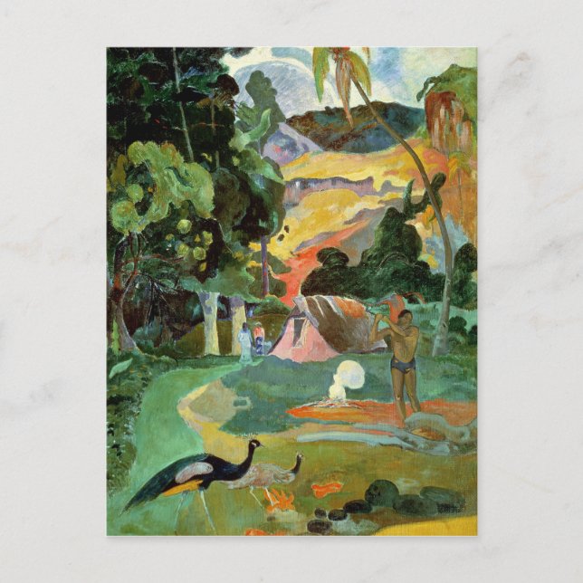 Paul Gauguin | Matemoe eller, Liggande med Peacock Vykort (Framsida)