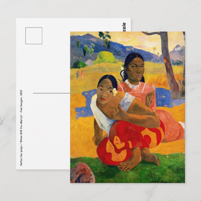 Paul Gauguin, när ska du gifta dig? Vykort (Fram/baksida)