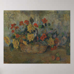 Paul Gauguin - Nasturtiums och Dahlias Poster