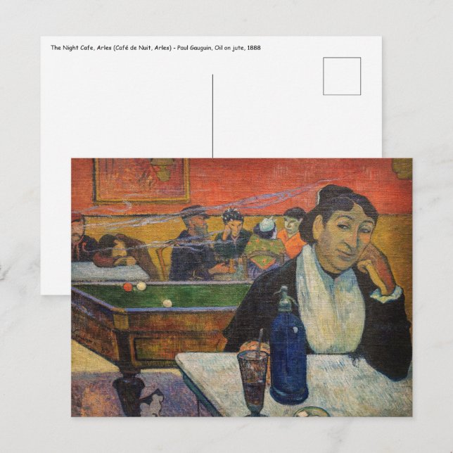 Paul Gauguin - Nattcaféet, Arles Vykort (Fram/baksida)