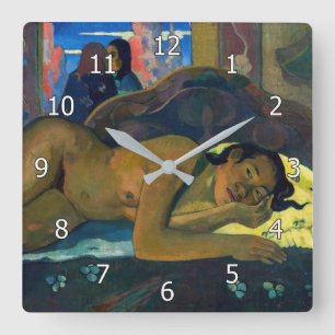 Paul Gauguin - Nevermore / O Taiti Fyrkantig Klocka