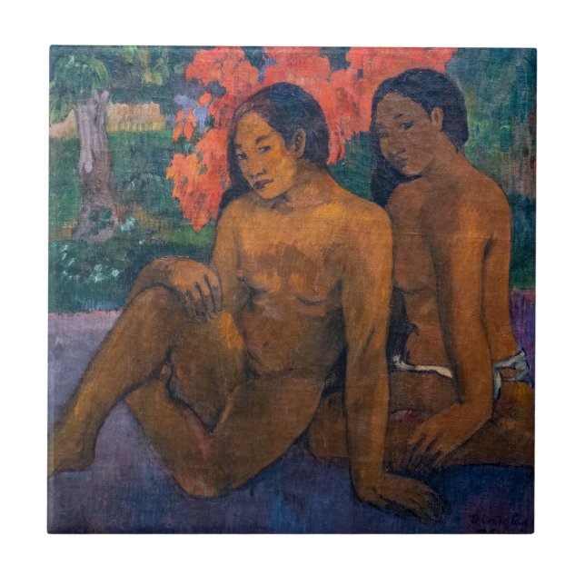 Paul Gauguin - och Guld i deras kroppar Kakelplatta (Framsidan)