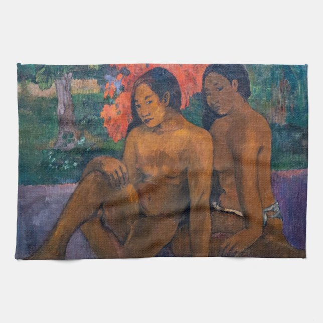 Paul Gauguin - och Guld i deras kroppar Kökshandduk (Horisontell)