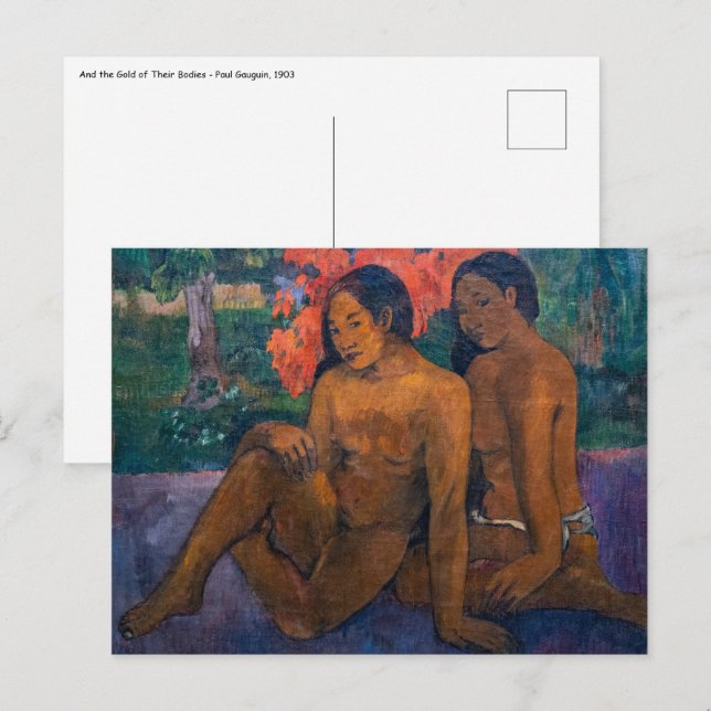 Paul Gauguin - och Guld i deras kroppar Vykort (Fram/baksida)