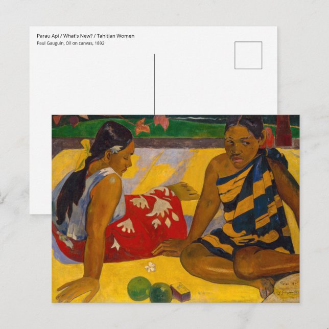 Paul Gauguin - Parau Api / Vad är nytt? Vykort (Fram/baksida)
