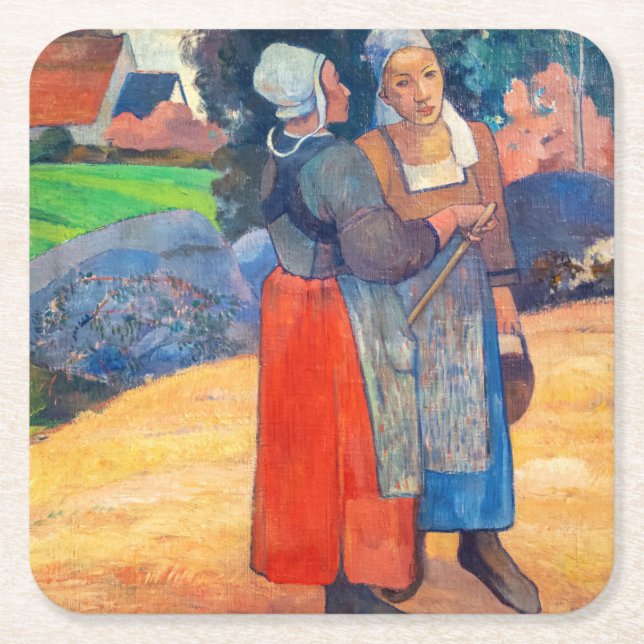 Paul Gauguin - Paysanes Bretons Underlägg Papper Kvadrat (Framsidan)