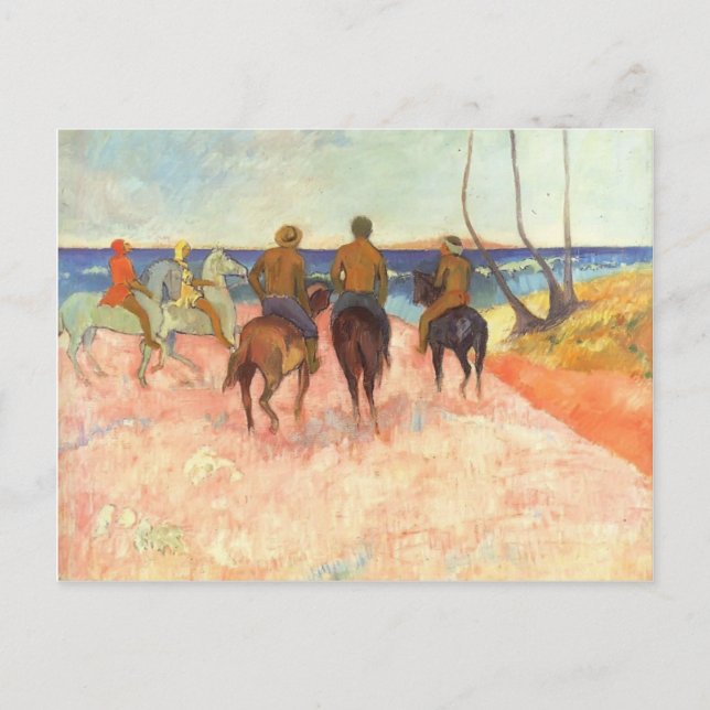 Paul Gauguin- Riders på stranden Vykort (Framsida)