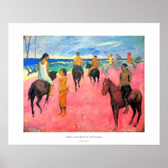Paul Gauguin riders på strandhästar Poster (Framsidan)