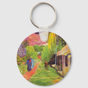Paul Gauguin Road i Tahiti Vintage Fine Art Nyckelring