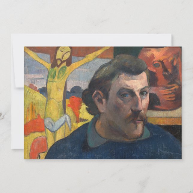 Paul Gauguin - Self-Porträtt med Gult Kristus Inbjudningar (Framsida)