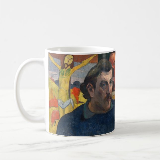 Paul Gauguin - Self-Porträtt med Gult Kristus Kaffemugg (Vänster)