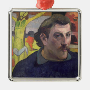 Paul Gauguin självporträtt med den gula Chrise Julgransprydnad Metall