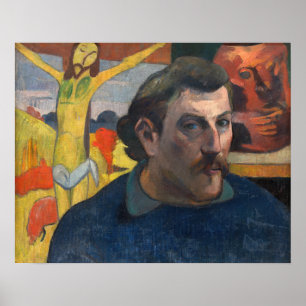 Paul Gauguin - Självporträtt med gul Kristus Poster