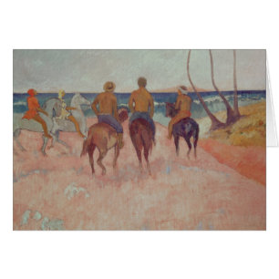 Paul Gauguin skicklig ryttare på stranden 1902 Hälsningskort