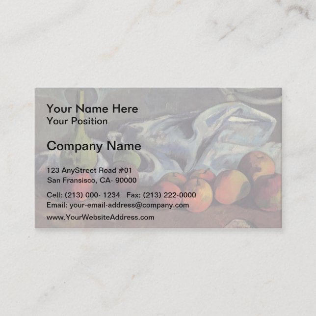 Paul Gauguin-Stillbild liv med äpplen och den Visitkort (Framsida)