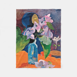 Paul Gauguin - stilleben med blommor och förebild Fleecefilt