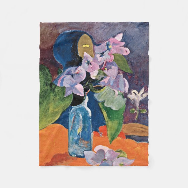 Paul Gauguin - stilleben med blommor och förebild Fleecefilt (Framsidan)