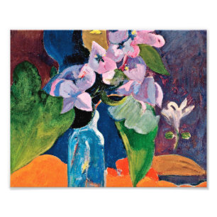 Paul Gauguin - stilleben med blommor och förebild Fototryck