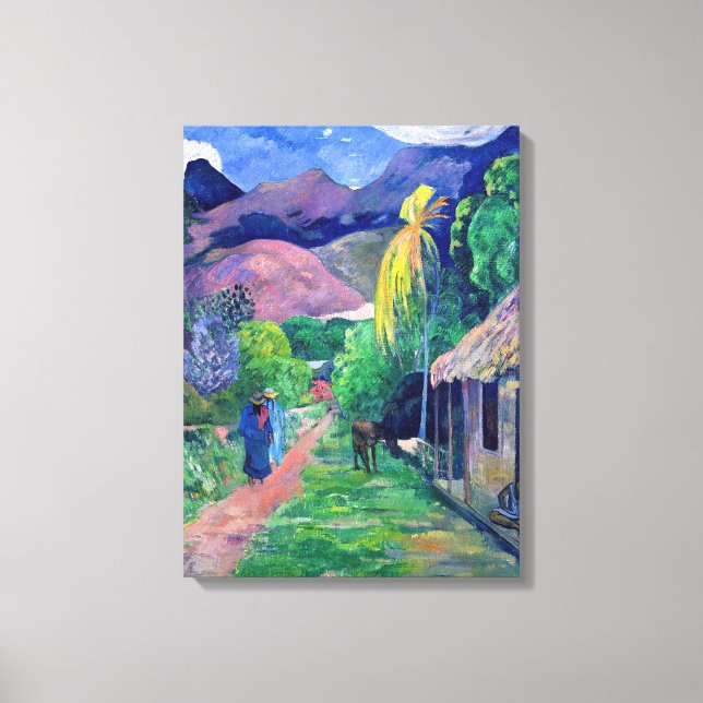 Paul Gauguin - Street in Tahiti Canvastryck (Framsida)