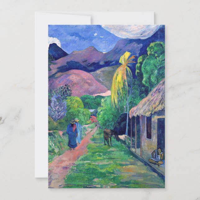 Paul Gauguin - Street in Tahiti Inbjudningar (Framsida)