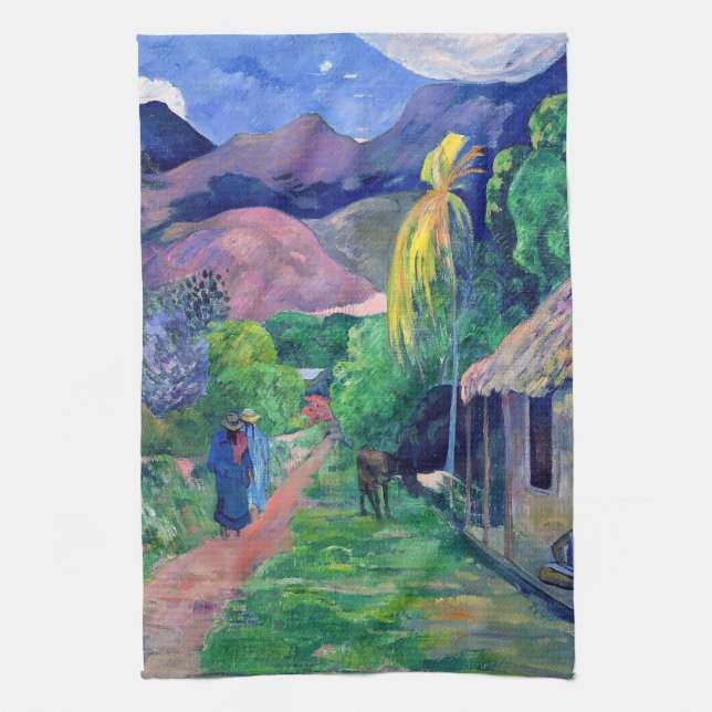 Paul Gauguin - Street in Tahiti Kökshandduk (Vertikal)