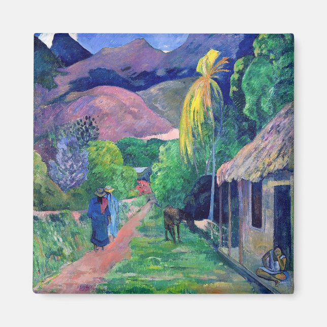 Paul Gauguin - Street in Tahiti Magnet (Framsidan)