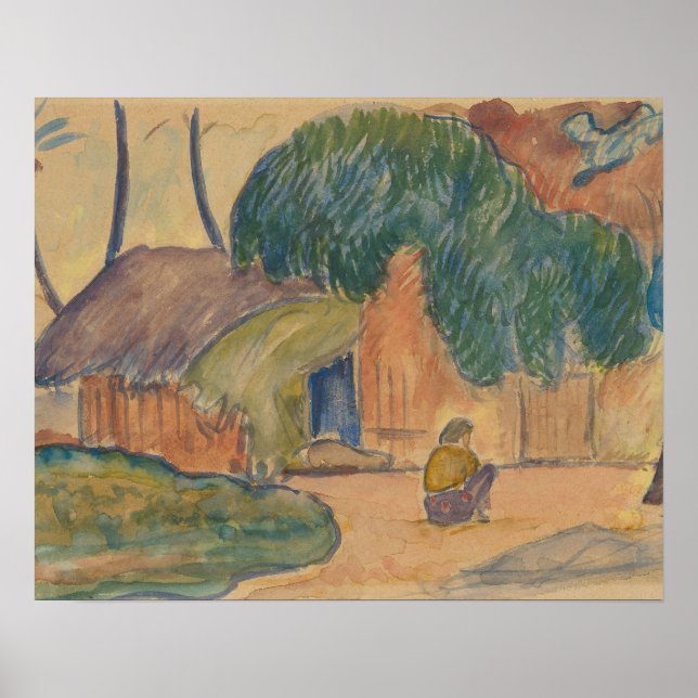 Paul Gauguin - Tahitian Hut Poster (Framsidan)