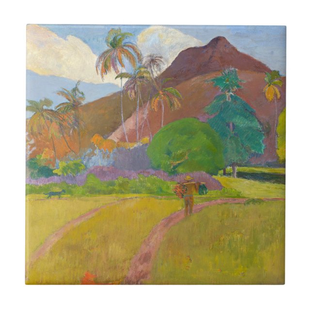 Paul Gauguin - Tahitian Landscape Kakelplatta (Framsidan)