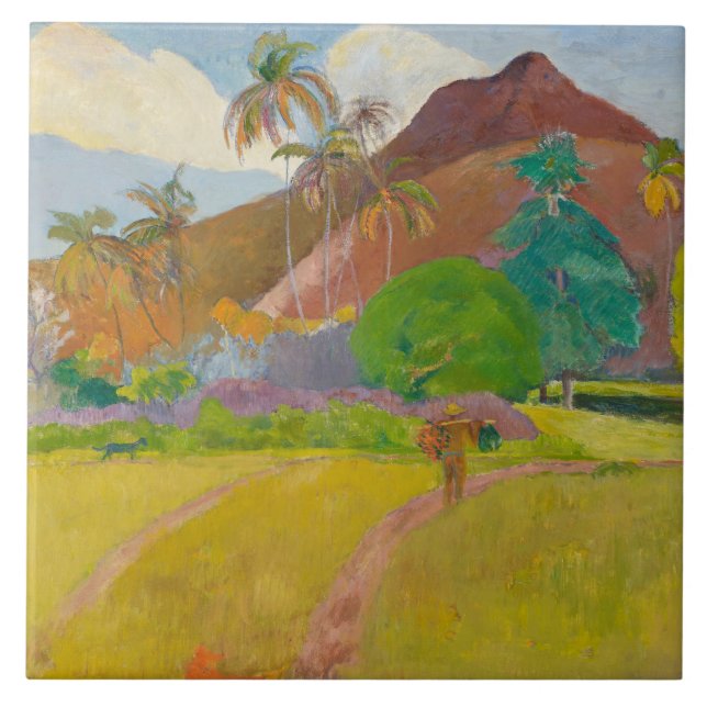 Paul Gauguin - Tahitian Landscape Kakelplatta (Framsidan)