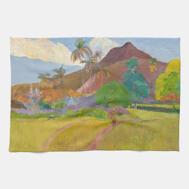 Paul Gauguin - Tahitian Landscape Kökshandduk (Horisontell)