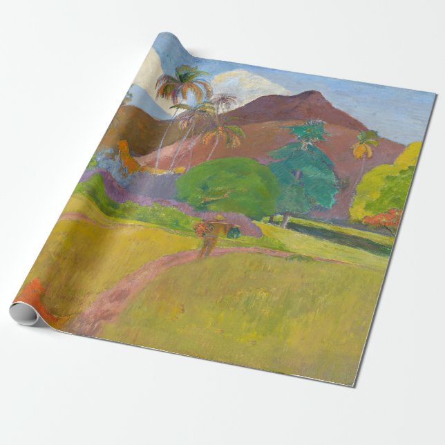 Paul Gauguin - Tahitian Landscape Presentpapper (Utrullad)