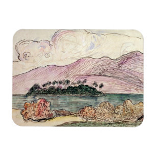 Paul Gauguin Tahitian landskap (w/c på papper) Magnet
