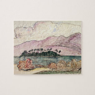 Paul Gauguin Tahitian landskap (w/c på papper) Pussel