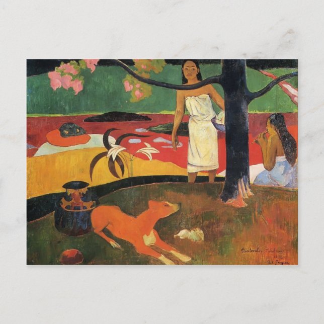 Paul Gauguin- Tahitian pastorale Vykort (Framsida)