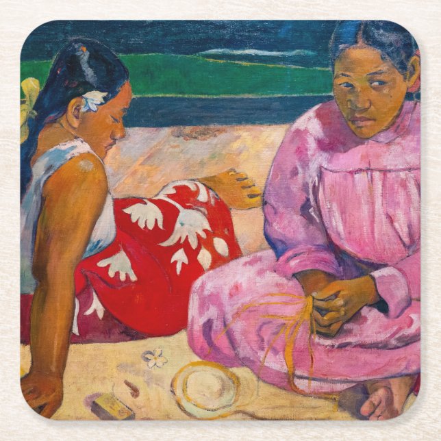 Paul Gauguin - Tahitian Women on the Beach Underlägg Papper Kvadrat (Framsidan)