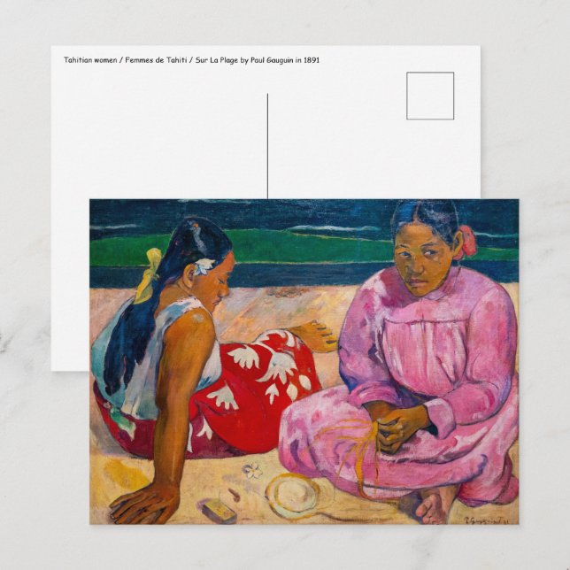 Paul Gauguin - Tahitian Women on the Beach Vykort (Fram/baksida)