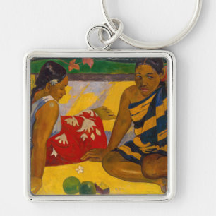 Paul Gauguin - Tahitian Women / Parau Api Fyrkantig Silverfärgad Nyckelring