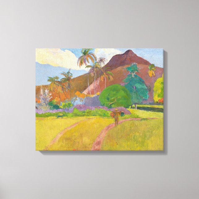 Paul Gauguin - Tahitiansk landskap Canvastryck (Framsida)