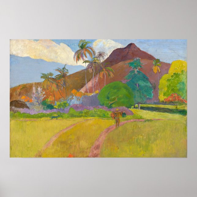 Paul Gauguin - Tahitiansk landskap Poster (Framsidan)